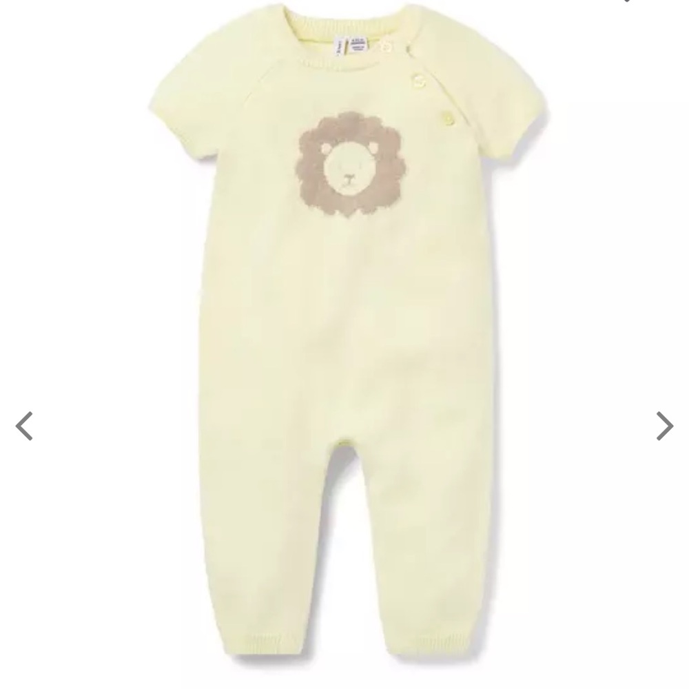 Janie and Jack short sleeve lion knit one piece